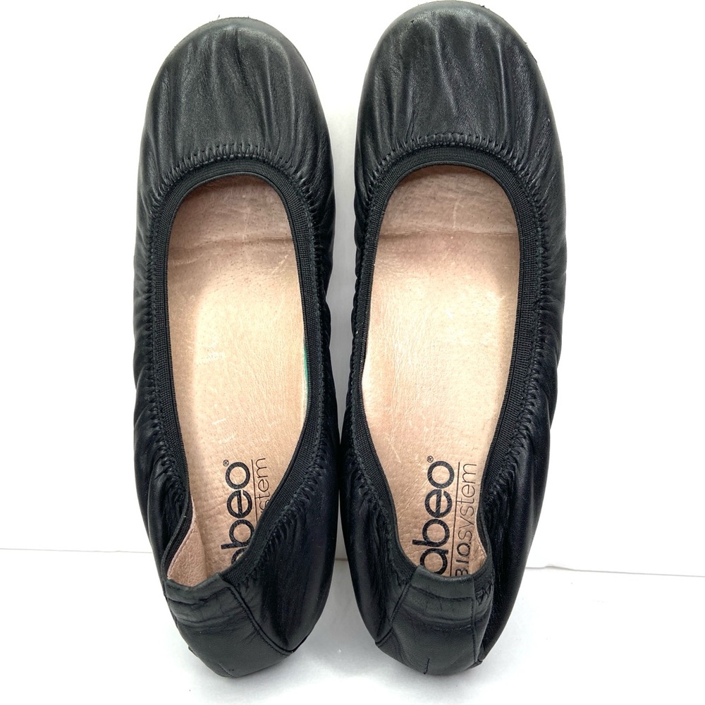 Abeo Bio System Tia Ballet Flats Womens 8.5 N Black Leather Slip On Shoes Arch